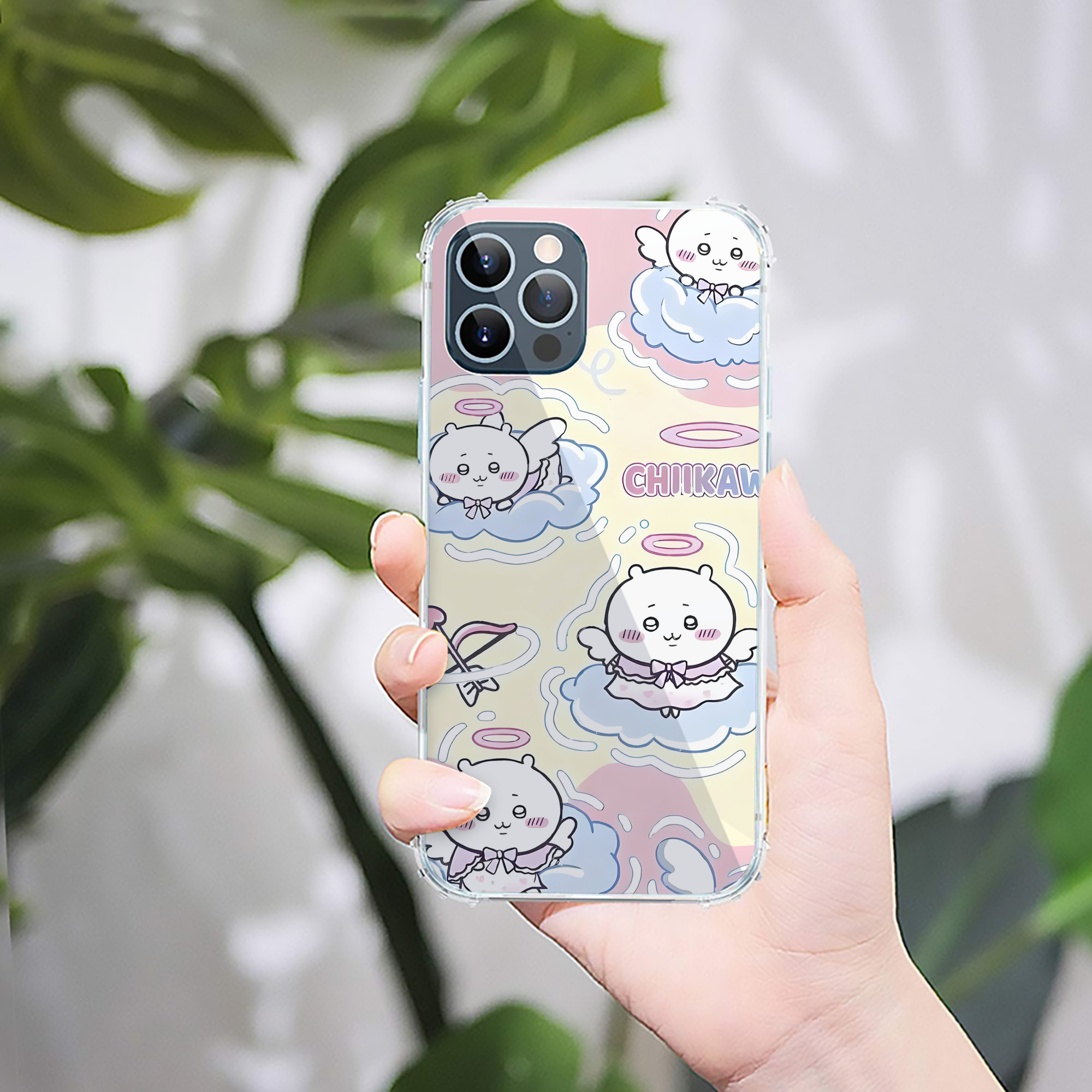 （画像用） ちいかわ Chii-kawa 【iPhone 12シリーズ対応】透明スマホケース（クリアソフトケース）